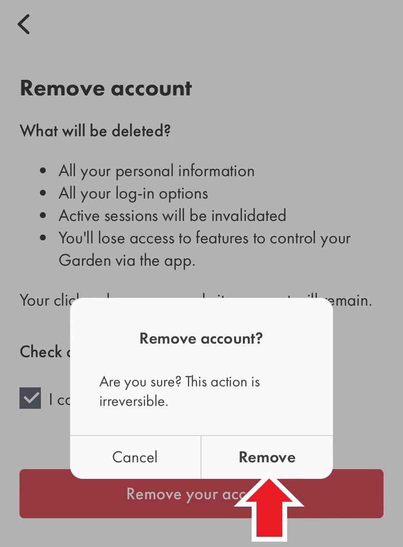 How to remove your Click Grow mobile app account Click Grow